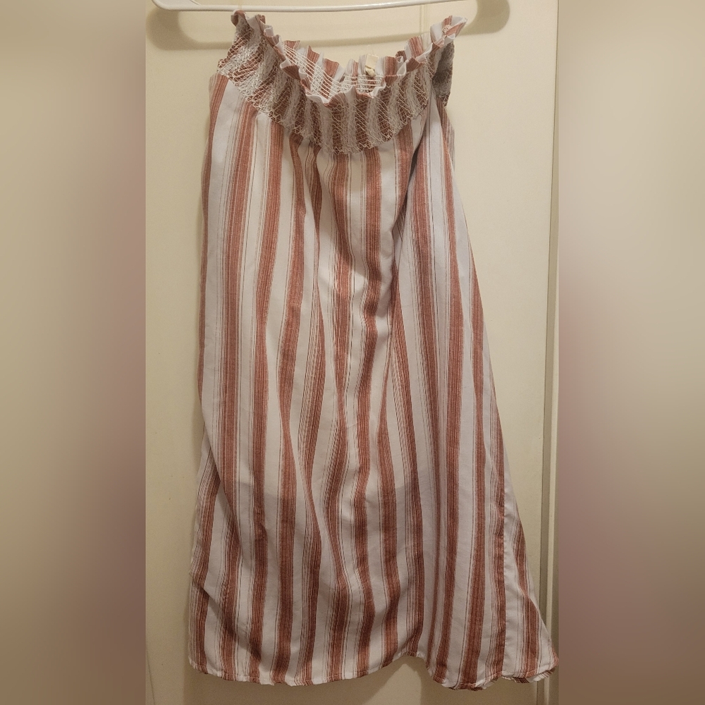 Flint And Moss White And Rust Striped Skirt - image 5